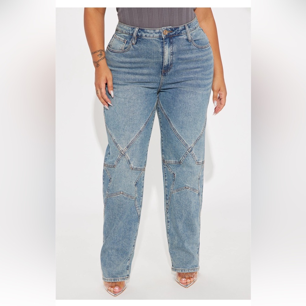 Fashion Nova Light Blue Straight Leg Jeans
